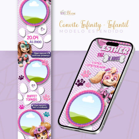 Convite Infinity - Patrulha Canina Menina