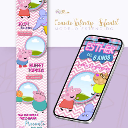 Convite Infinity - Peppa Pig