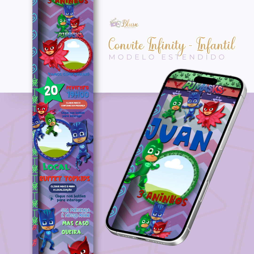 Convite Infinity - Pj Mask