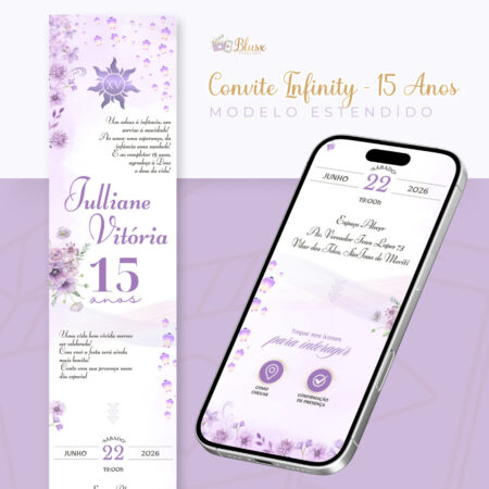 Convite Infinity - Rapunzel Lilás 1