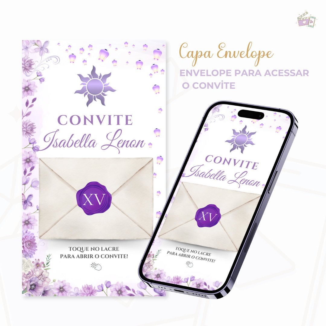Convite Infinity - Rapunzel Lilás 1 - Imagem 2