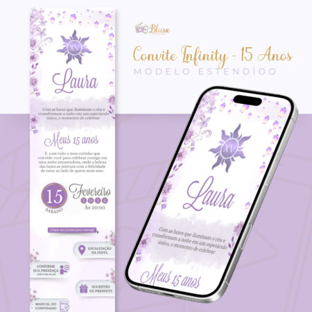 Convite Infinity - Rapunzel Lilás 2
