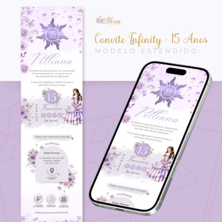 Convite Infinity - Rapunzel Lilás 3