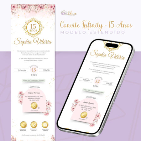 Convite Infinity - Rosa 1