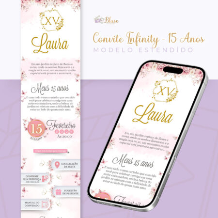 Convite Infinity - Rosa 2