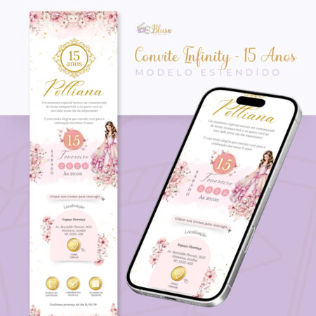 Convite Infinity - Rosa 4