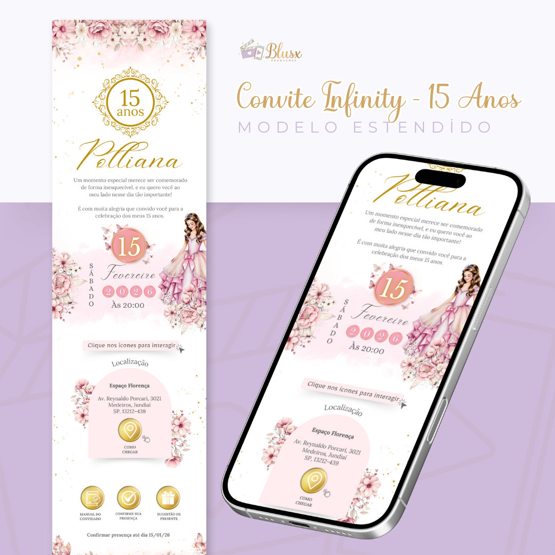Convite Infinity - Rosa 4