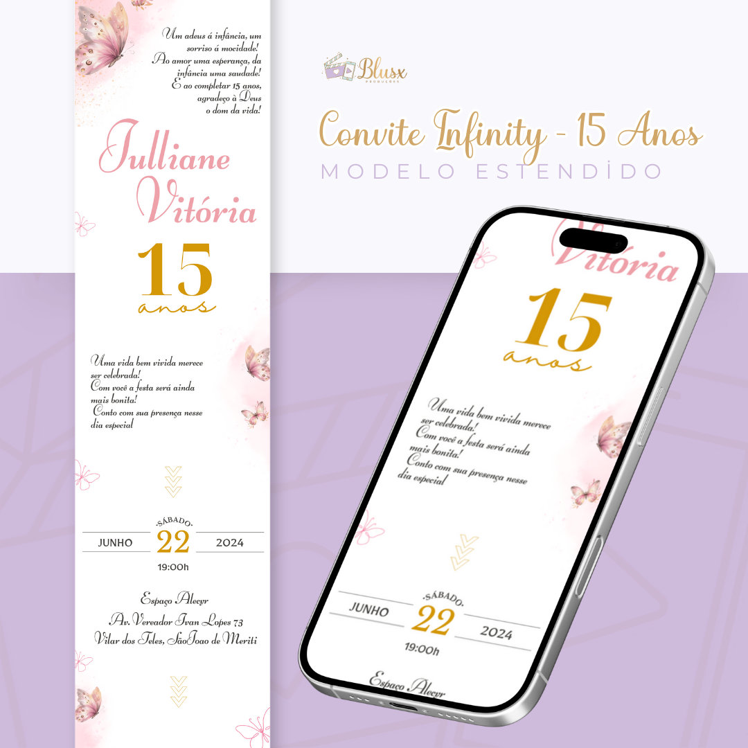 Convite Infinity - Rosa 5