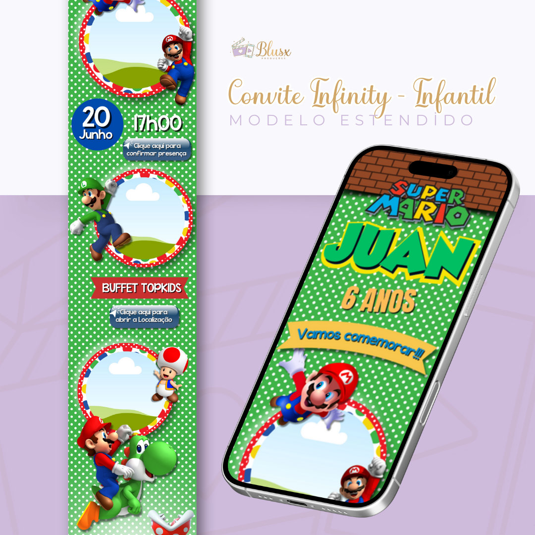 Convite Infinity - Super Mario