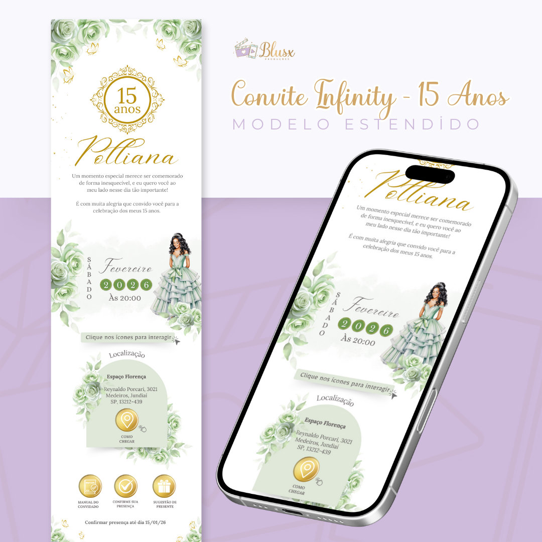 Convite Infinity - Verde 3