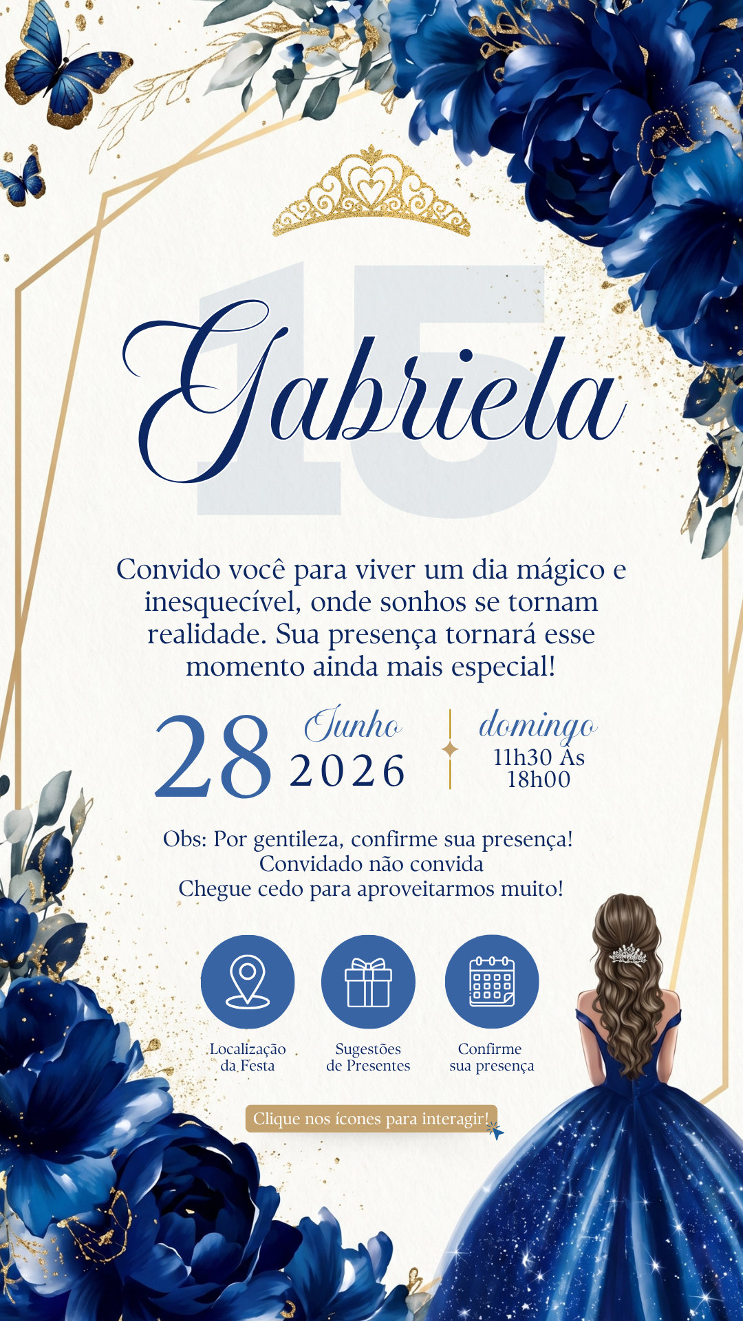 Convite Interativo - 15 Anos - Cinderela