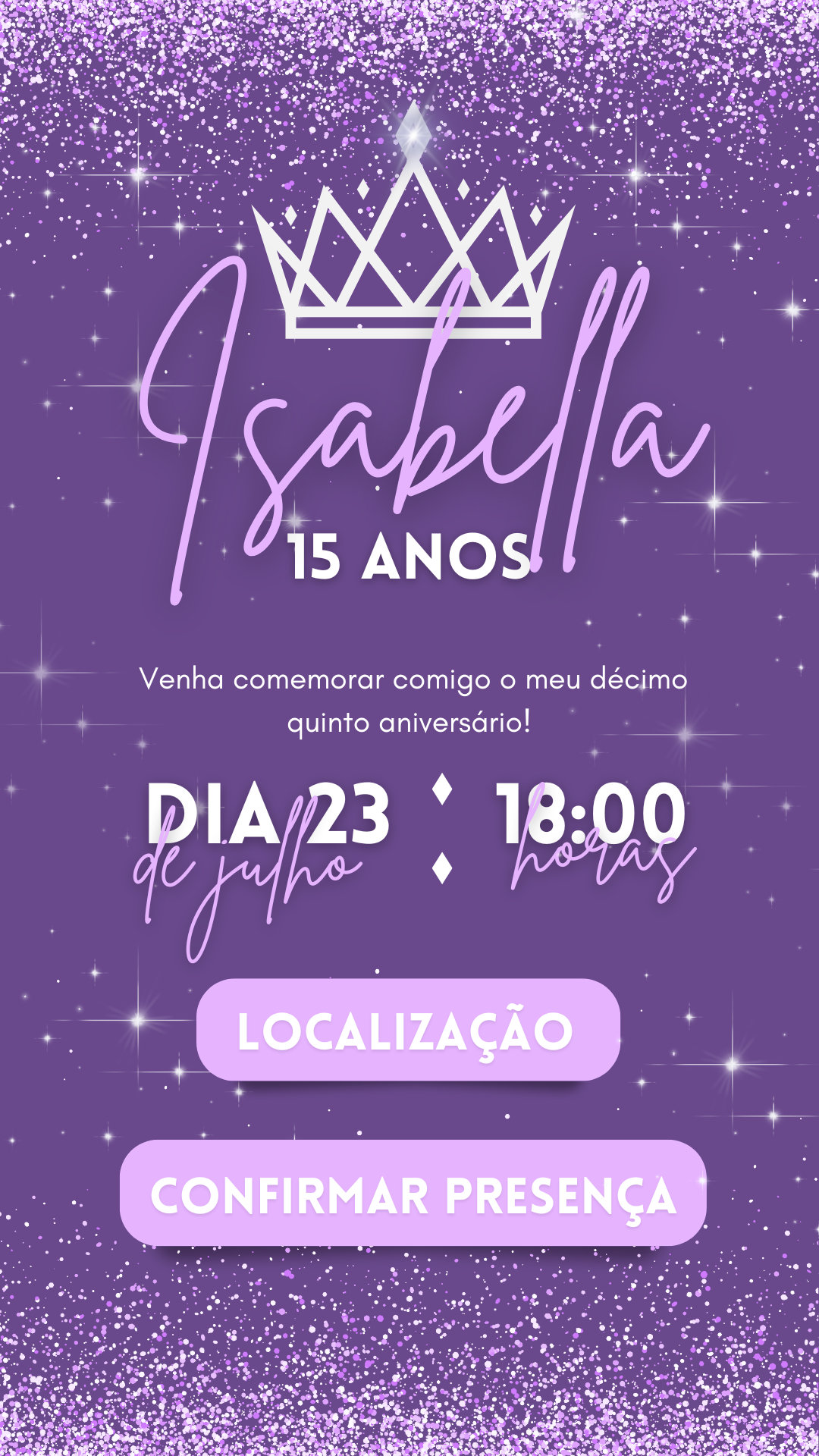 Convite Interativo - 15 Anos Lilás e Roxo