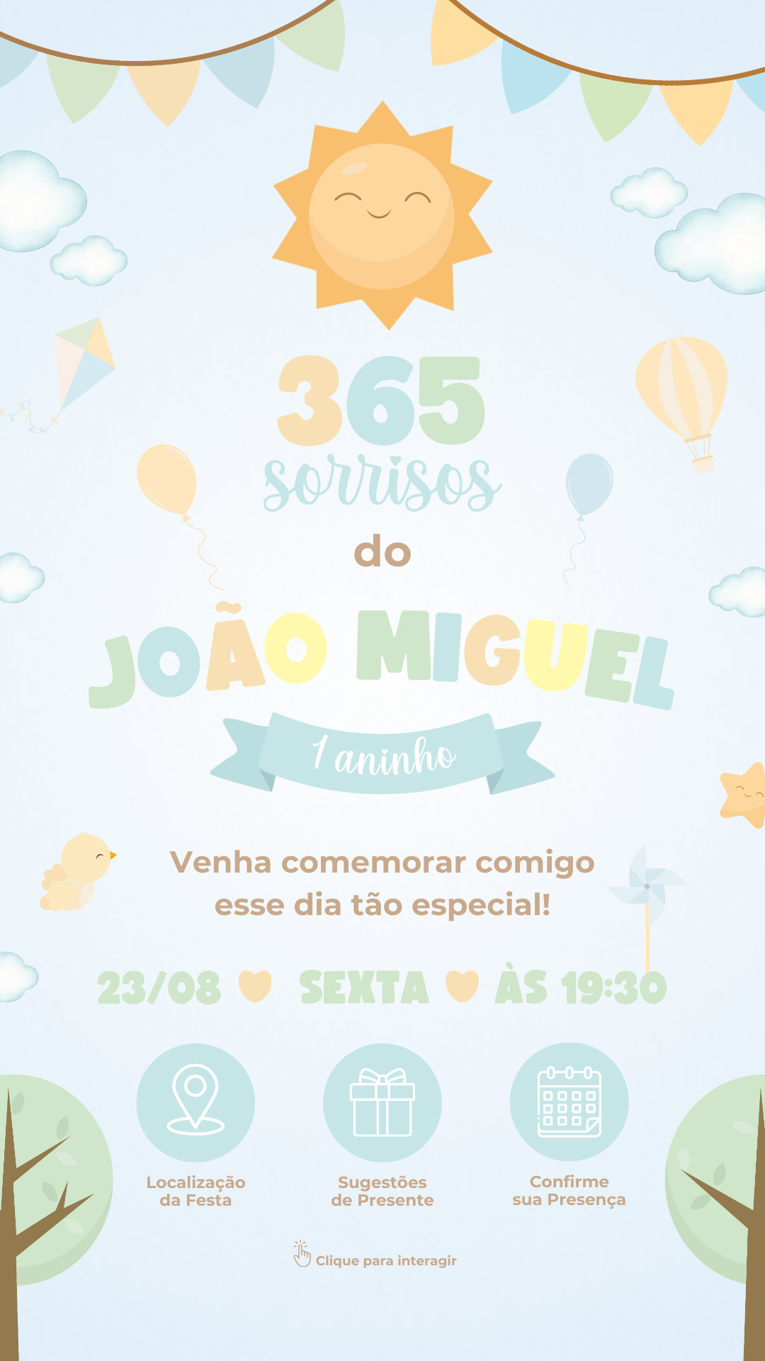 Convite Interativo - 365 Sorrisos