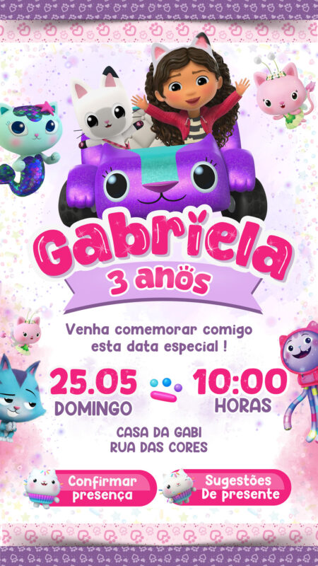Convite Interativo - A Casa Mágica da Gabby