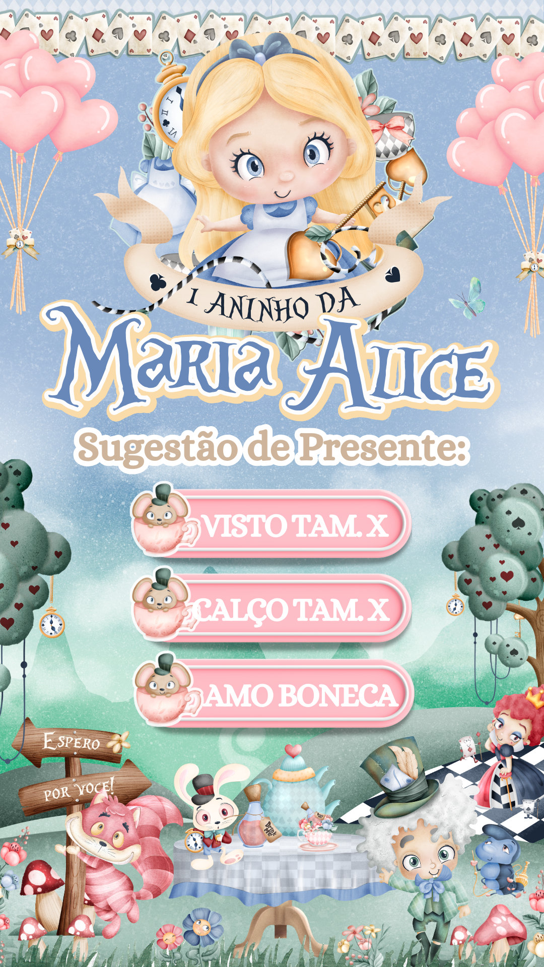 Convite Interativo - Alice no País das Maravilhas - Imagem 2