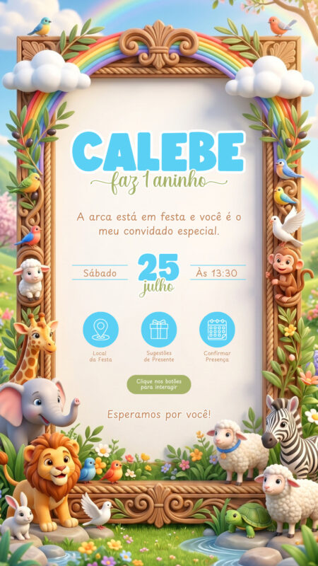 Convite Interativo - Animais