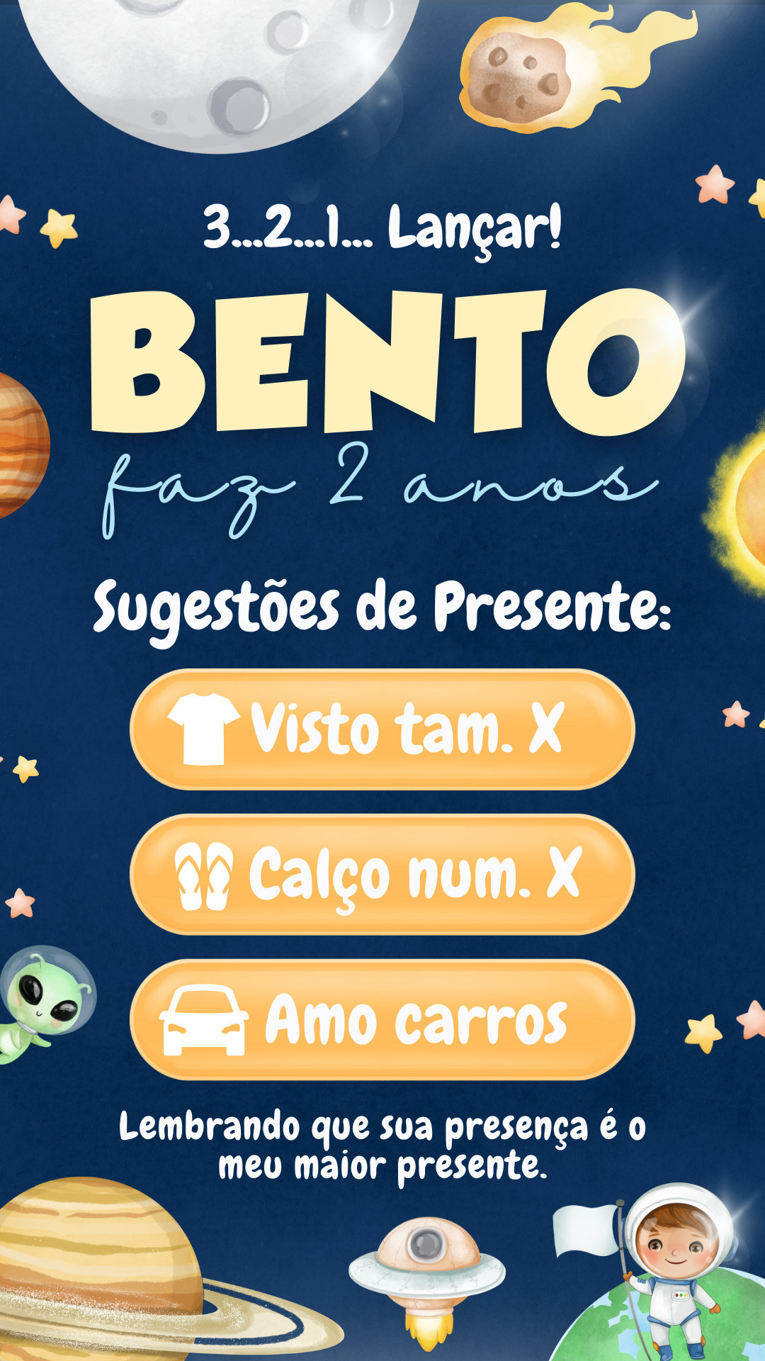 Convite Interativo - Astronauta - Imagem 2
