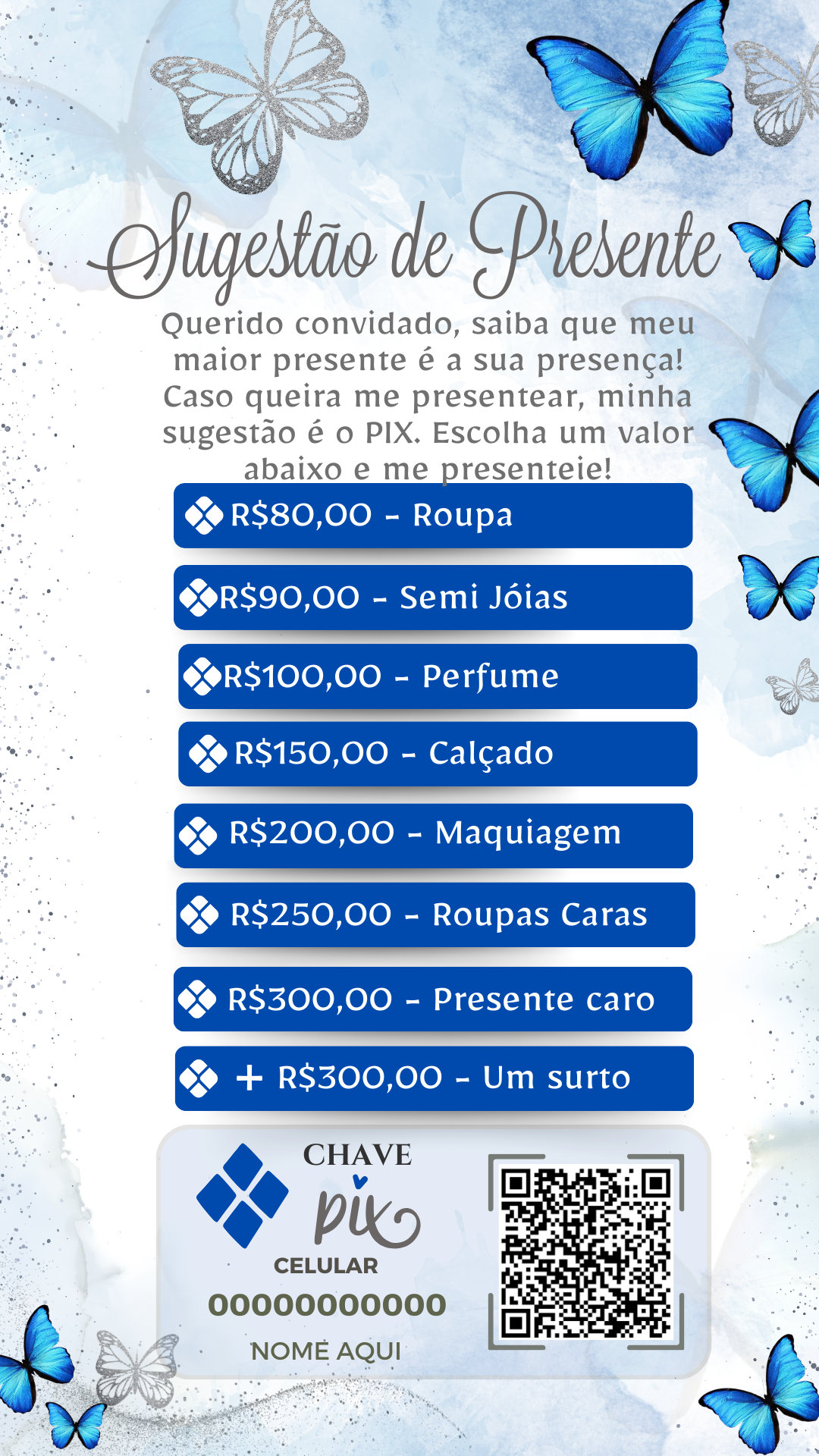 Convite Interativo - Azul Borboletas 11 - Imagem 2