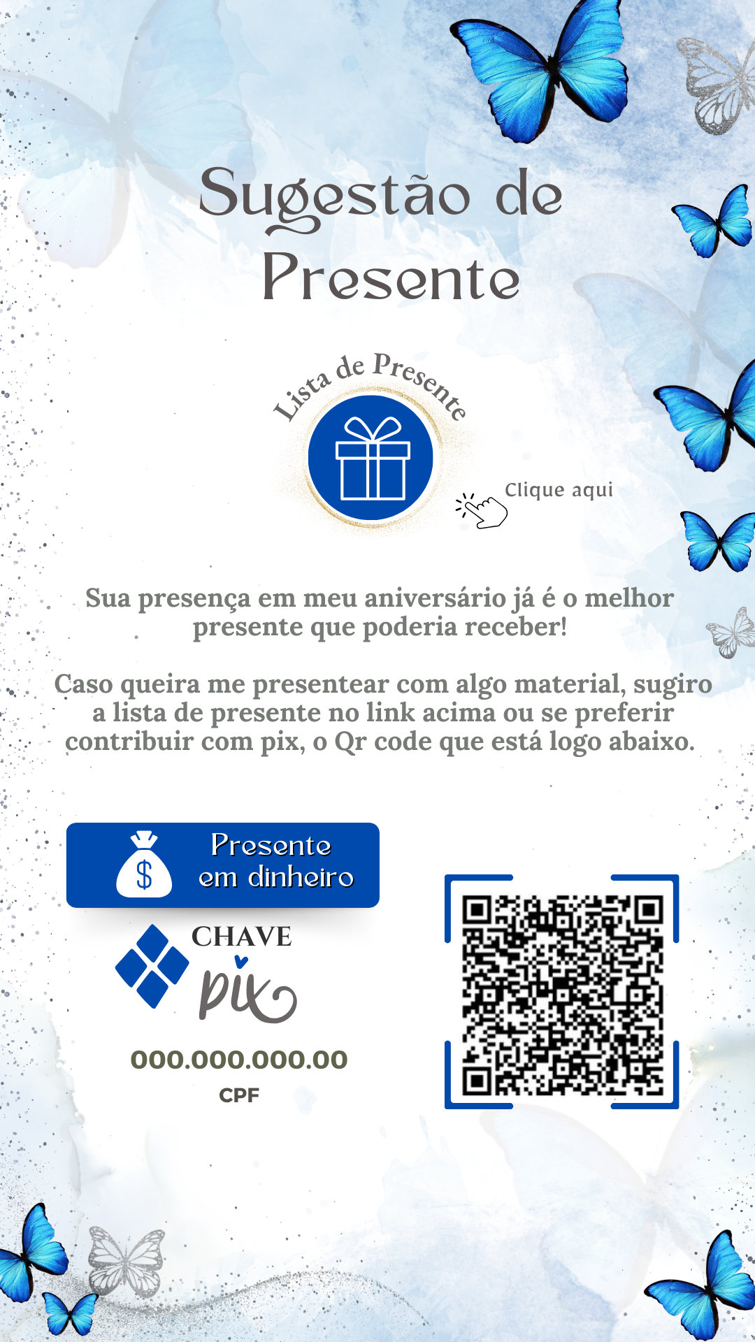 Convite Interativo - Azul Borboletas 15 - Imagem 3