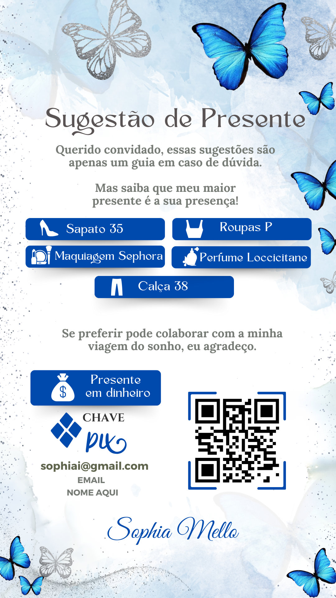 Convite Interativo - Azul Borboletas 6 - Imagem 4