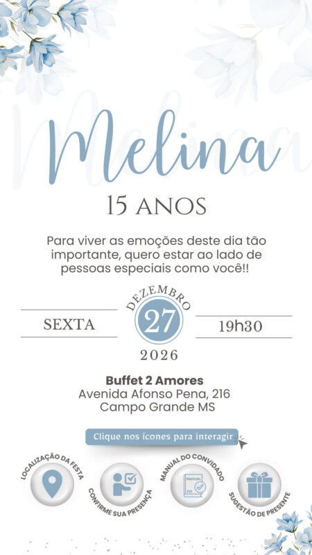 Convite Interativo - Azul Claro 3