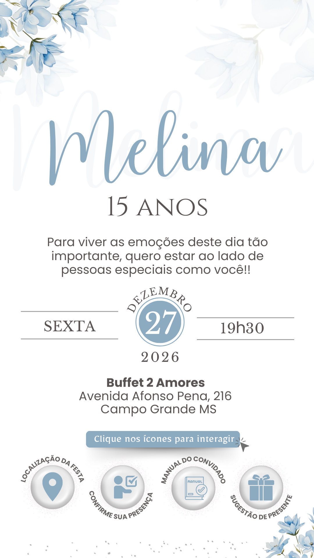 Convite Interativo - Azul Claro 3