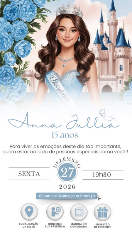 Convite Interativo - Azul Claro 4