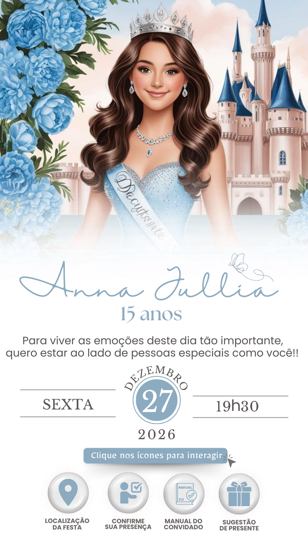 Convite Interativo - Azul Claro 4