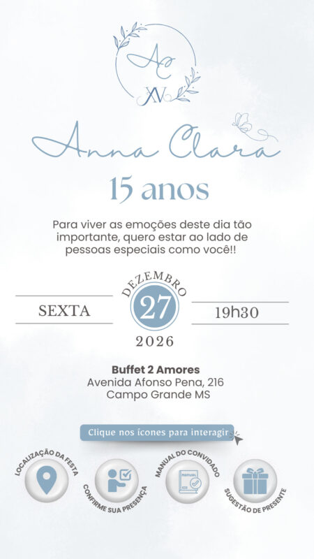 Convite Interativo - Azul Claro 5