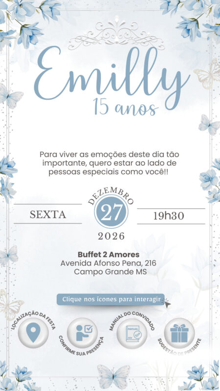 Convite Interativo - Azul Claro 7