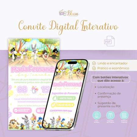 Convite Interativo - Baby Looney Tunes
