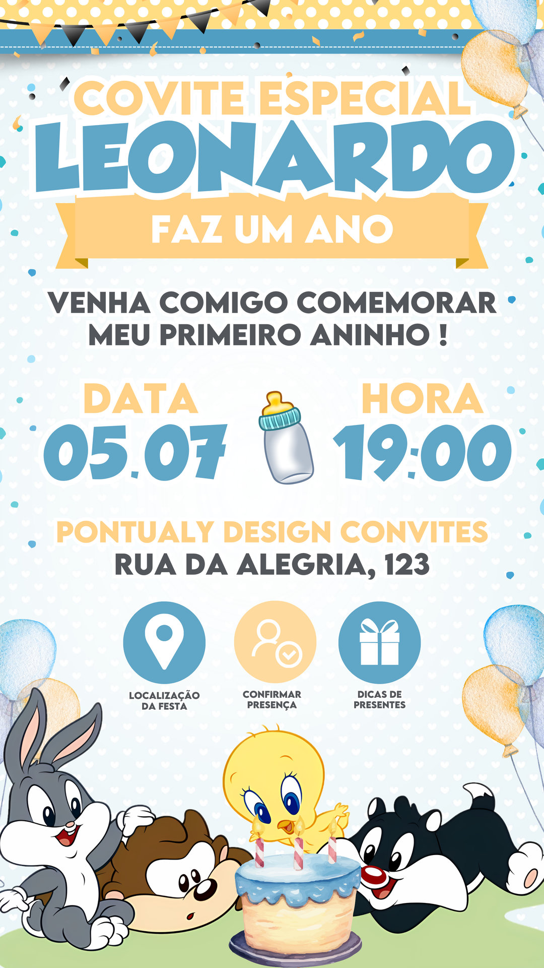 Convite Interativo - BABY LOONEY TUNES