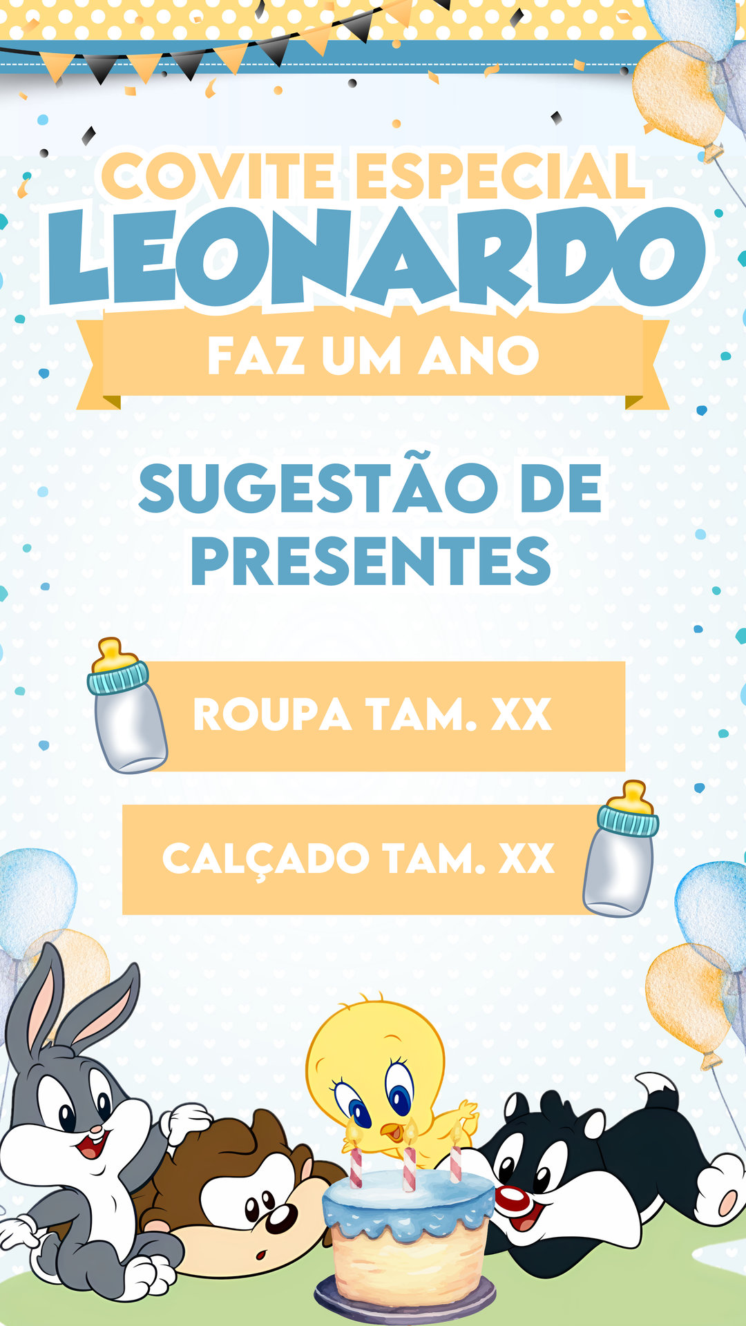 Convite Interativo - BABY LOONEY TUNES - Imagem 2