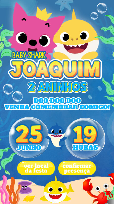 Convite Interativo - Baby Shark