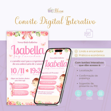 Convite Interativo - Bailarina