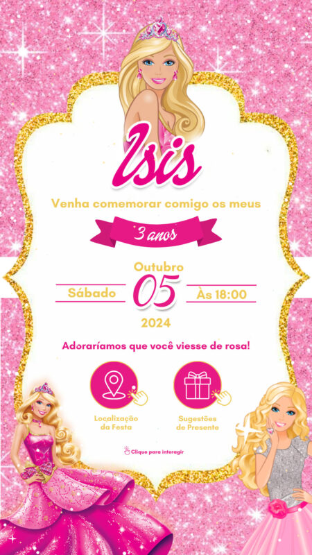 Convite Interativo - Barbie #1
