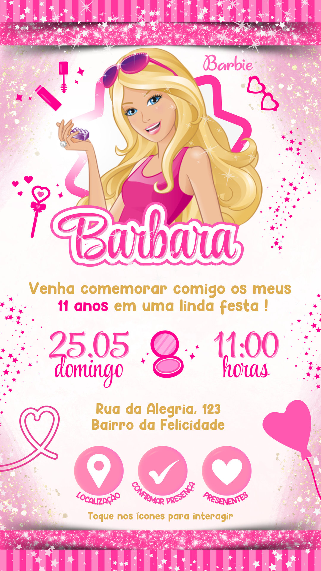 Convite Interativo - Barbie