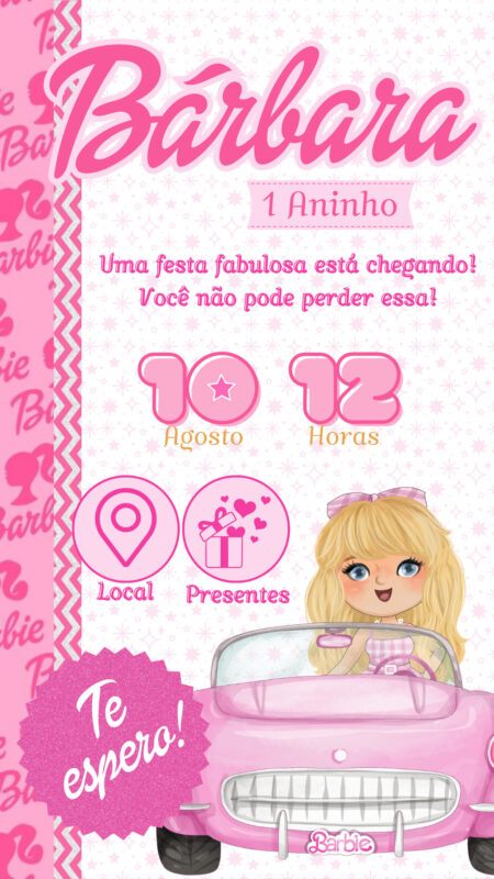 Convite Interativo - Barbie Cute