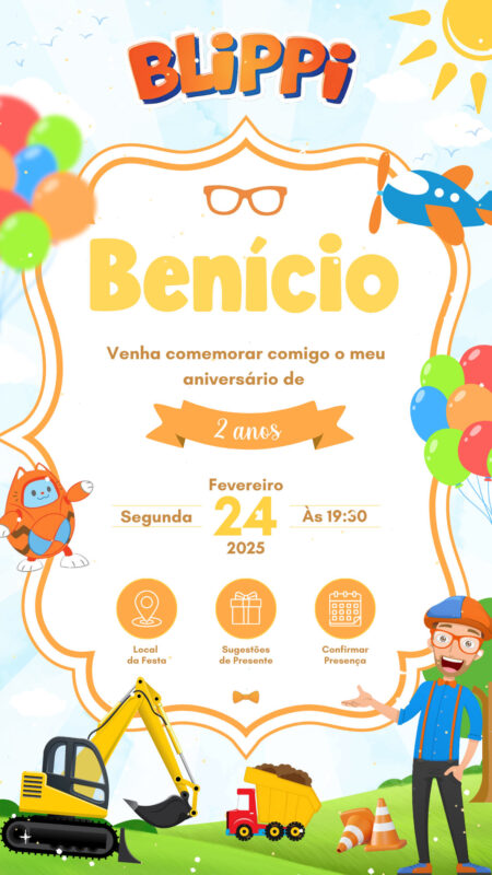 Convite Interativo - Blippi