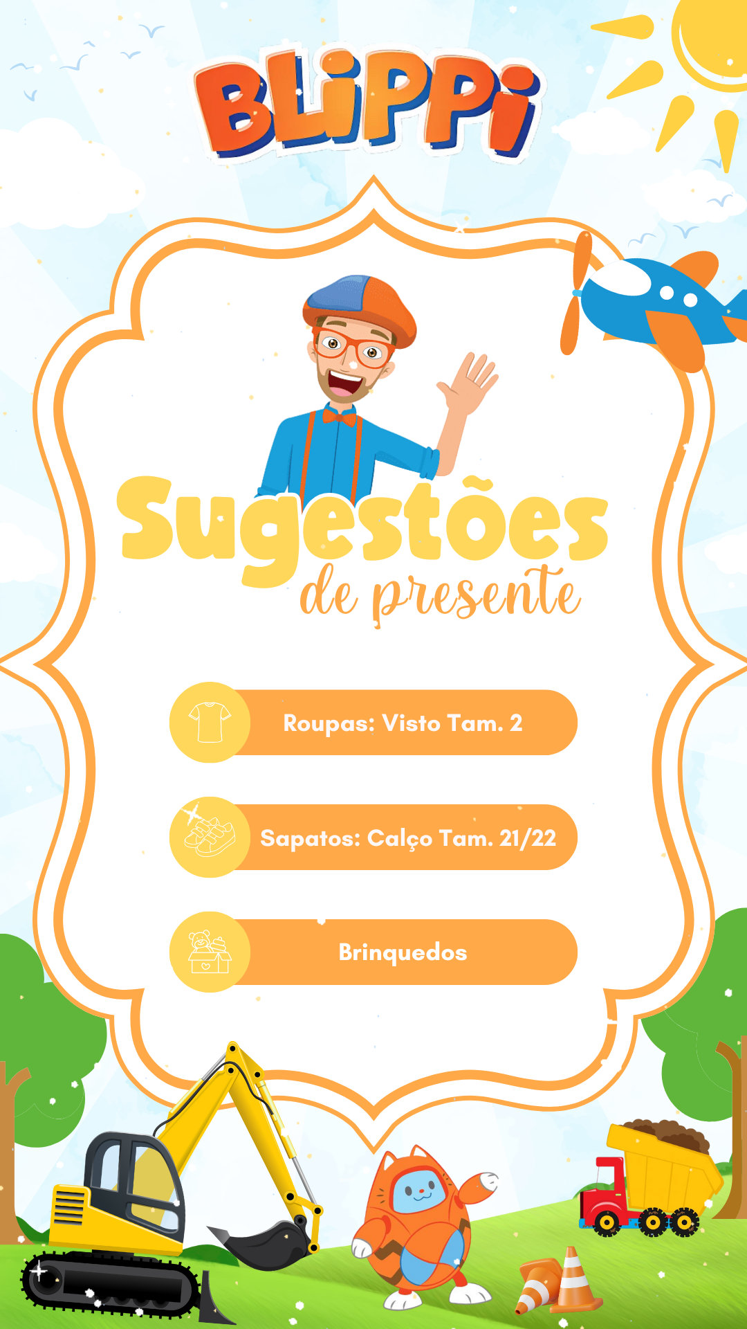 Convite Interativo - Blippi - Imagem 2
