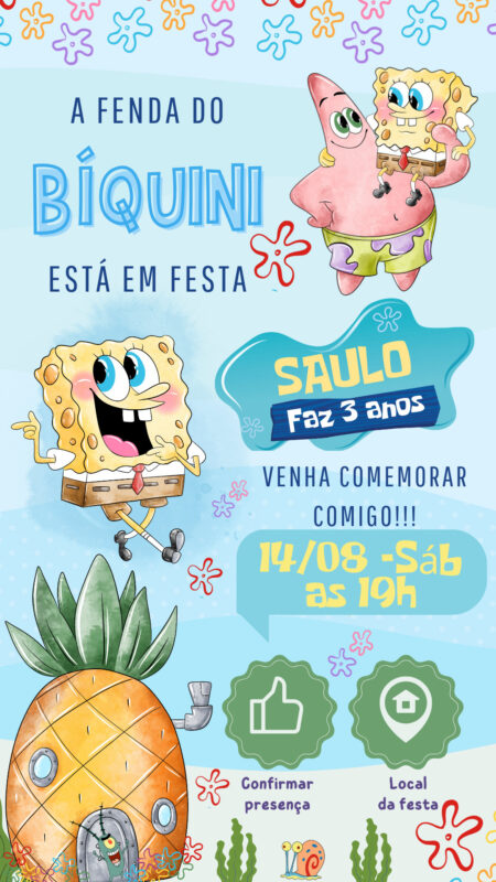Convite Interativo - Bob Esponja