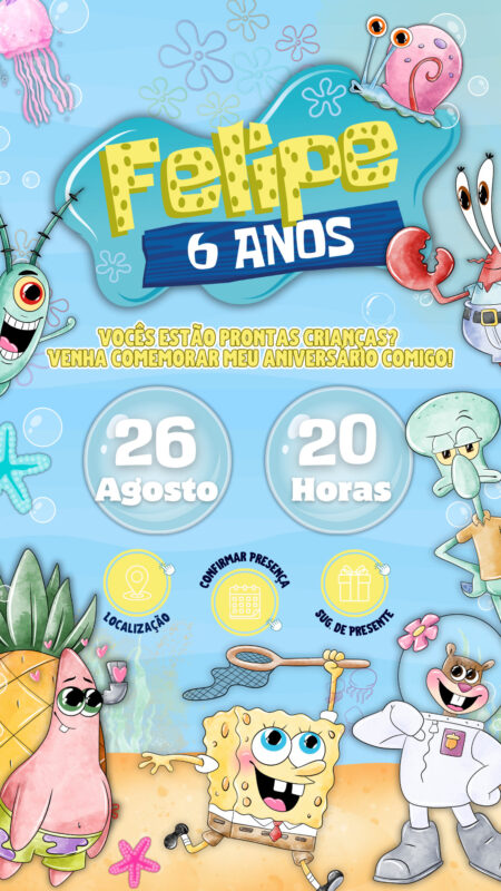 Convite Interativo - Bob Esponja