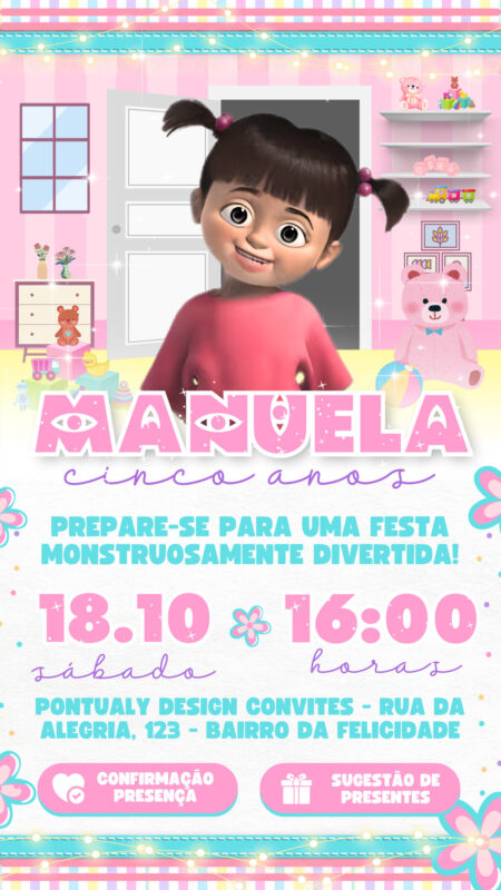 Convite Interativo - Boo Monstros SA
