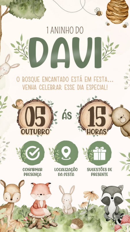 Convite Interativo - Bosque Encantado