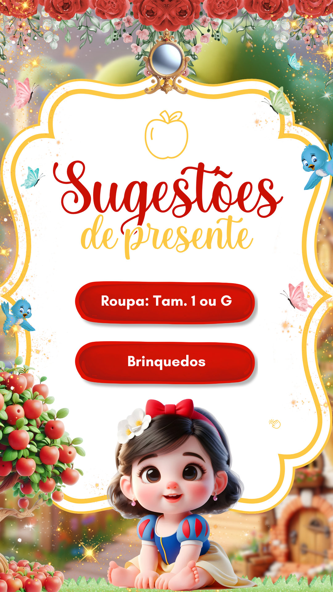 Convite Interativo - Branca de Neve Baby - Imagem 2