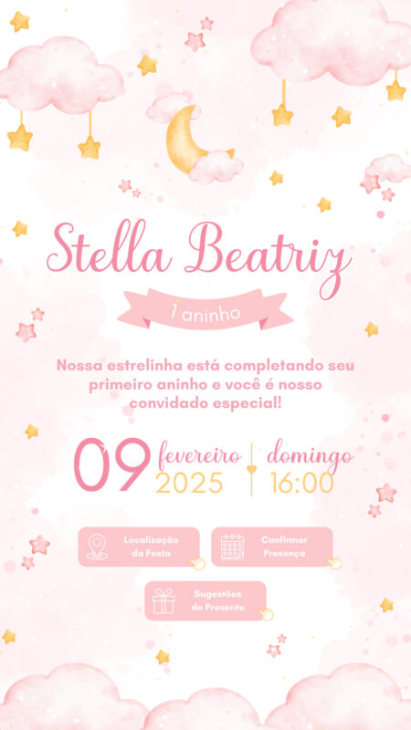 Convite Interativo - Brilha Brilha Estrelinha