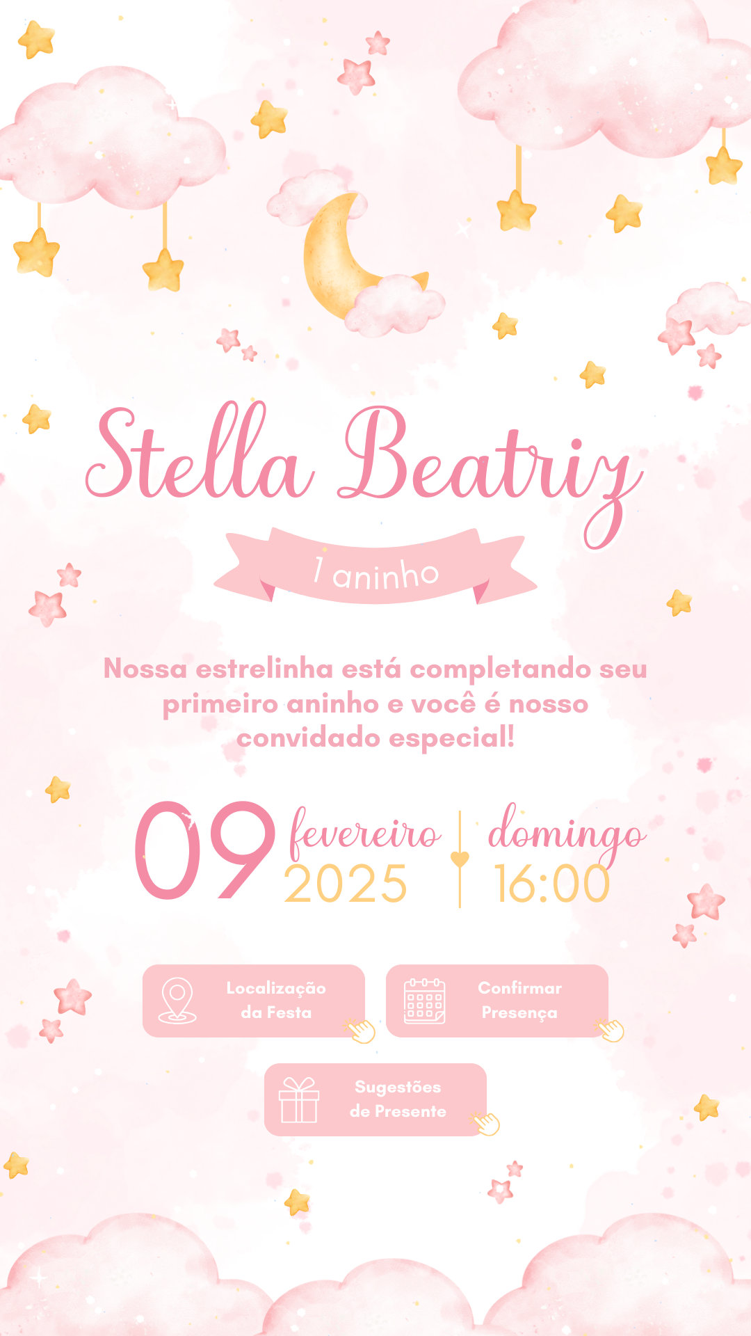 Convite Interativo - Brilha Brilha Estrelinha