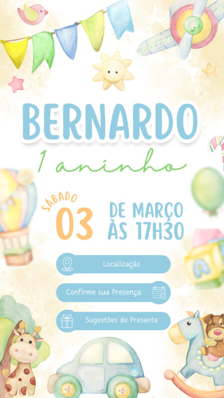 Convite Interativo - Brinquedos