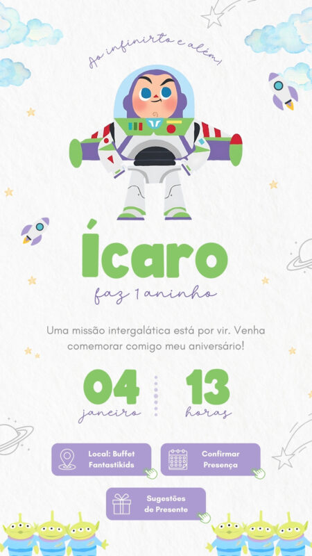 Convite Interativo - Buzz Lightyear