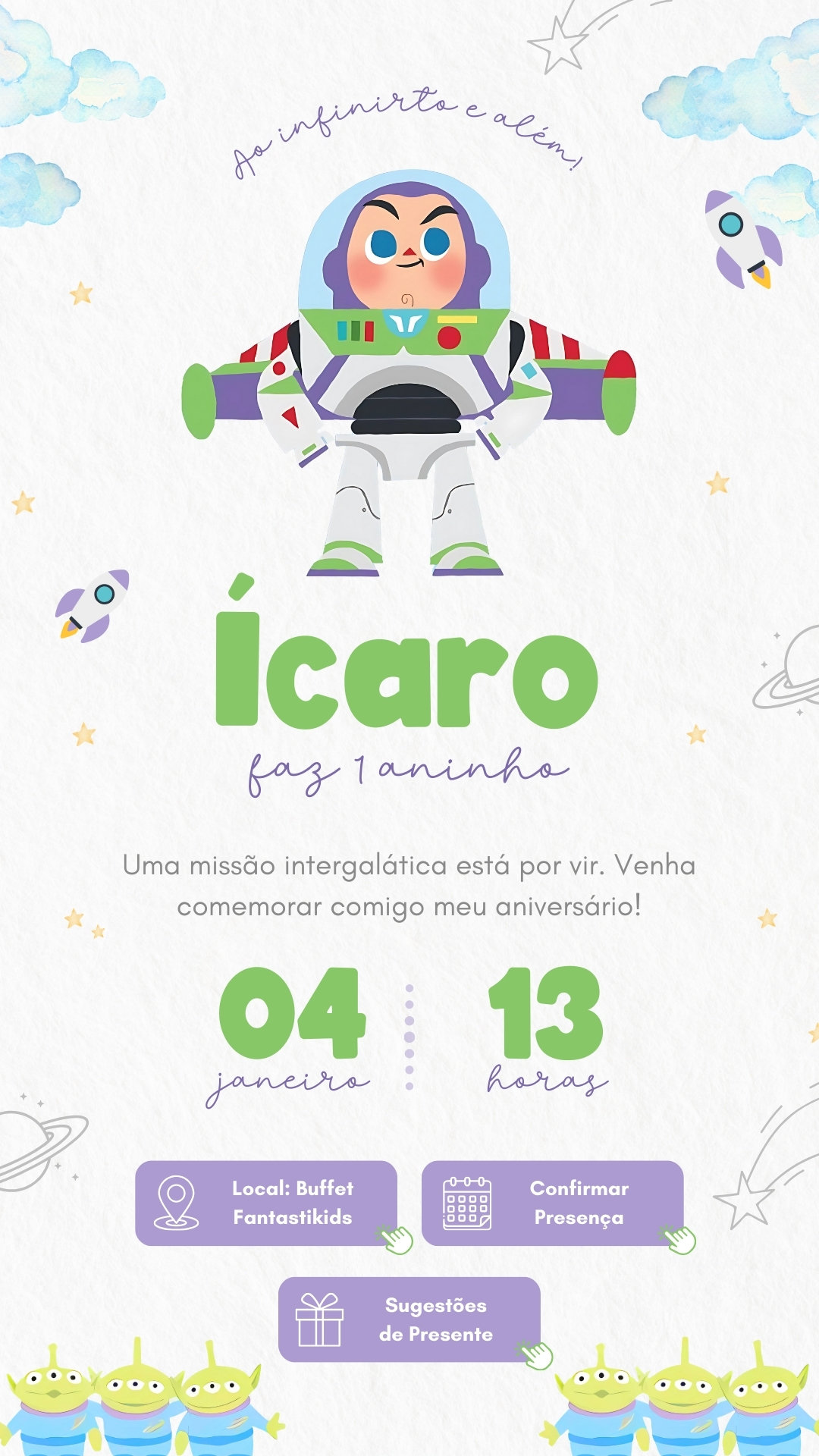 Convite Interativo - Buzz Lightyear